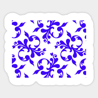 Blue Abstract Flowers Sticker